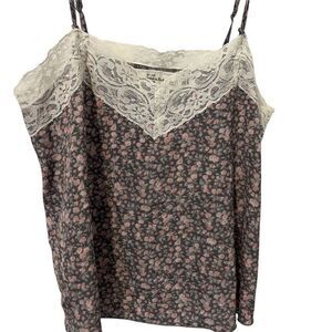 Abercrombie & Fitch Cami Womens Small Lace Trim Floral Y2K babydoll tank boho